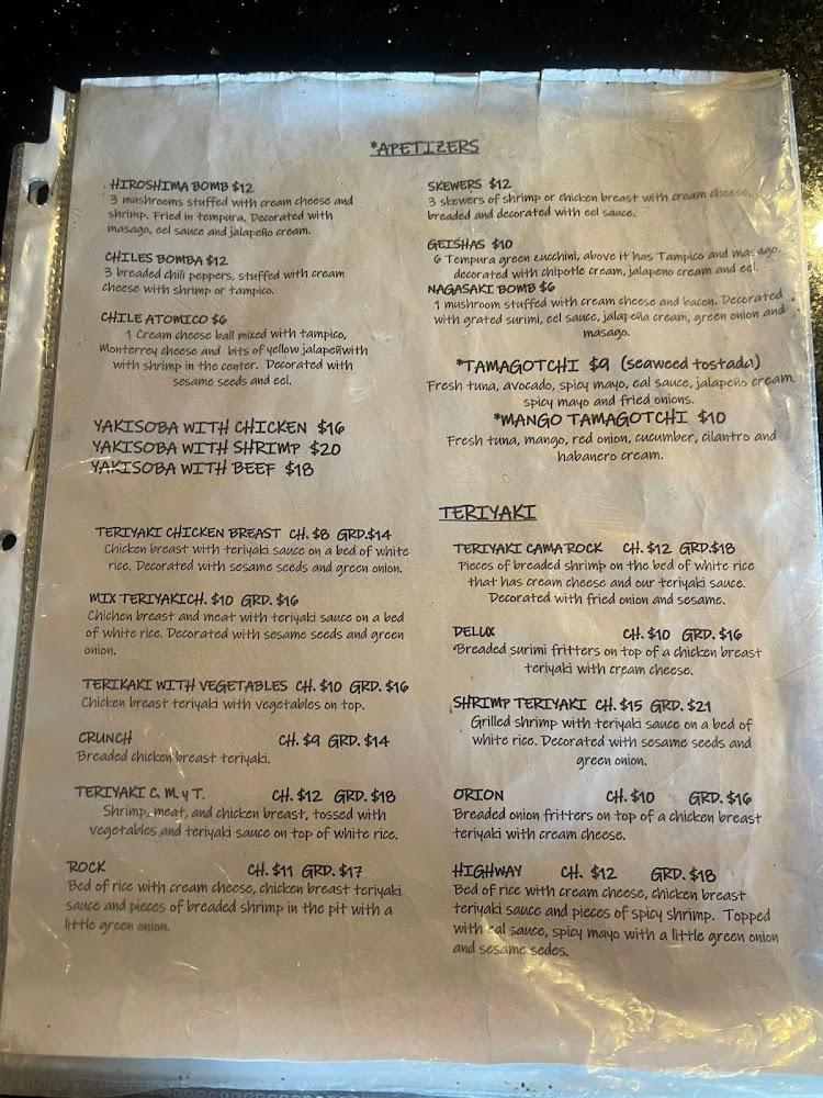Sushi Rock Restaurant Menu image 1